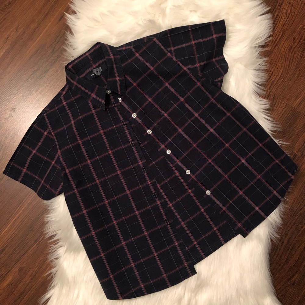 🌻SOLD🌻 The Limited navy & red plaid button-down